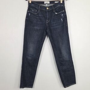FRAME Le Garcon Crop Mid-rise Dark Wash Blue Jean Size 25 LGJC6540 COVENT USA